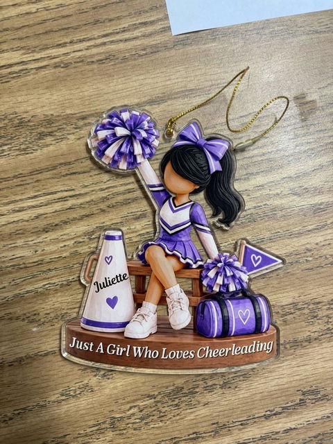 Just A Girl Who Loves Cheerleading - Personalized Acrylic Ornament, Gift For Girl, Cheerleading Ornament