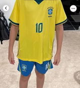 Neymar Jr Brazil Yellow 10 2026 Kids Soccer Jersey Set Football Youth & Toddler Sizes