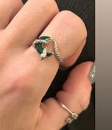 Emerald Moon Snake Ring