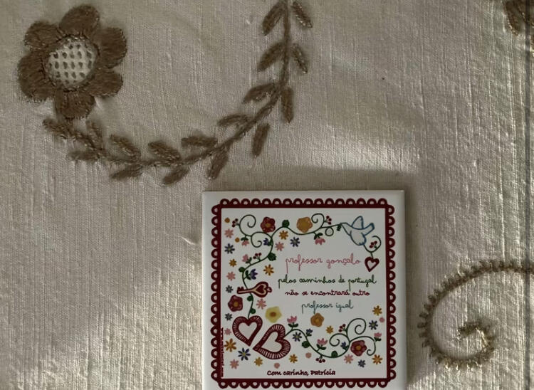 Azulejo Personalizado Estilo Lenço | Presente para Docentes, Educadoras, Auxiliares