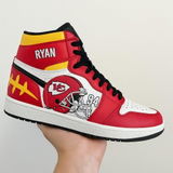 Kansas Football Custom High-Top Sneakers - Your Name, Number & Logo