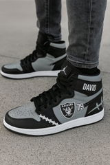 Oakland Football Custom High-Top Sneakers - Your Name, Number & Logo