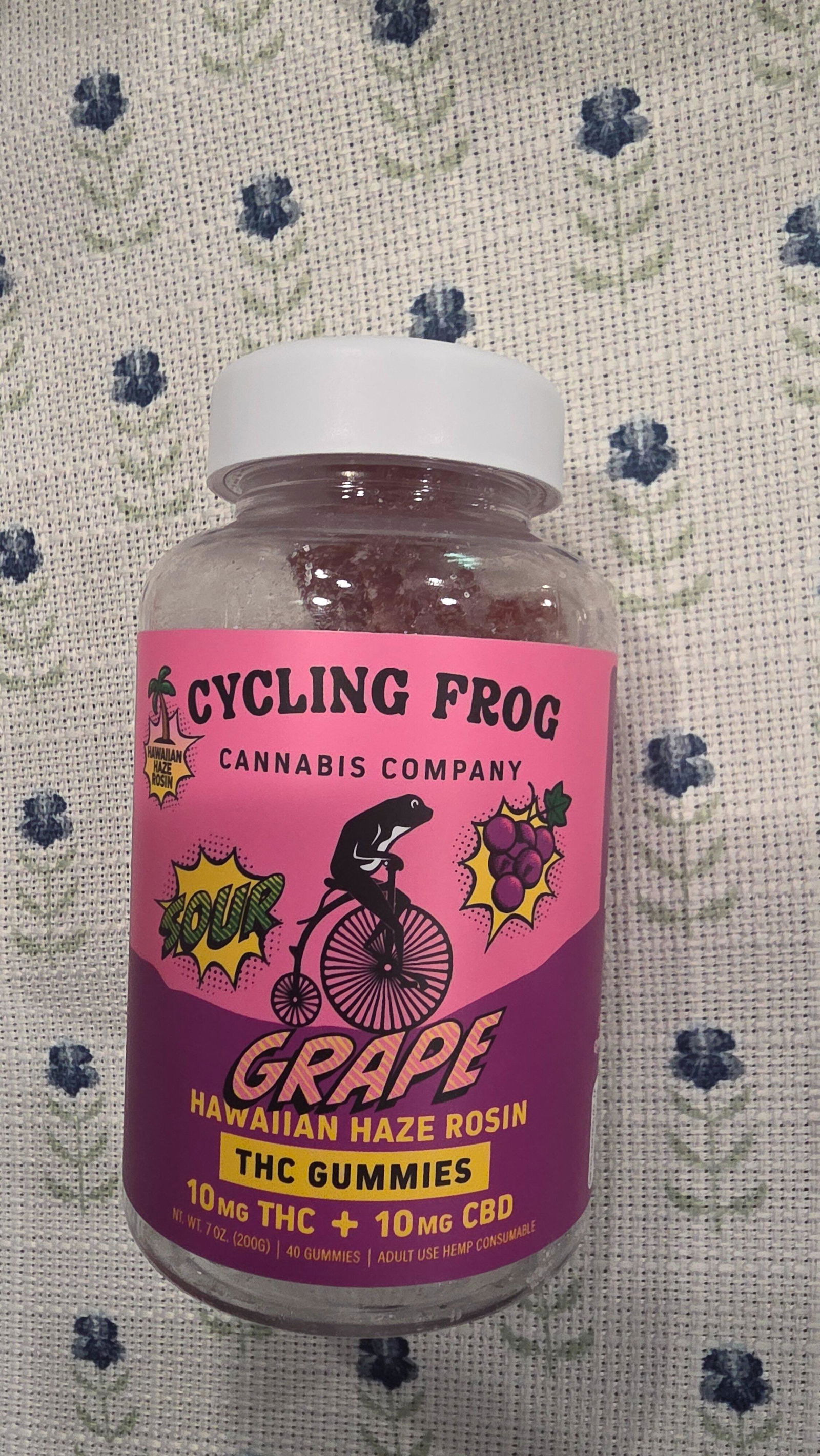 バナジ－・プロトコル Cycling Frog - Sour Grape x Hawaiian Haze Rosin Gummies | THC & CBD