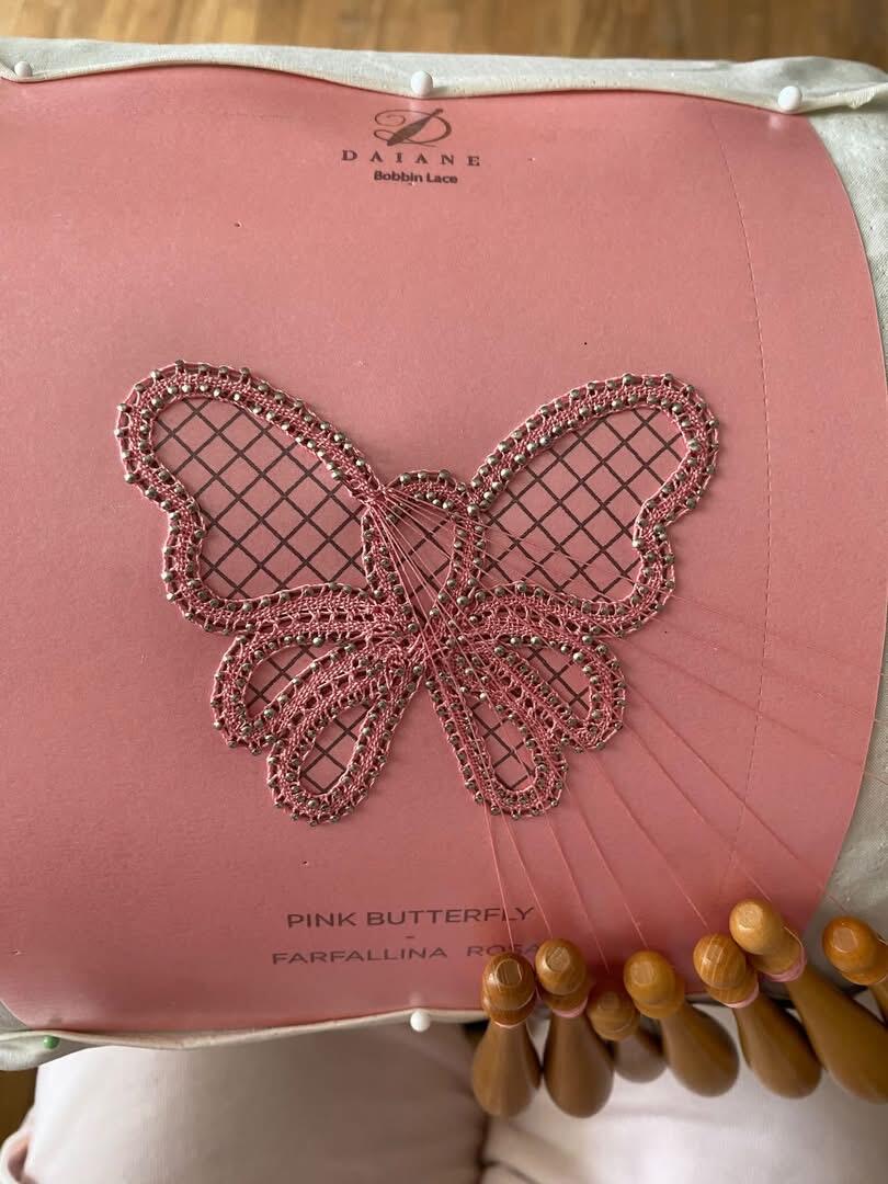 Pink Butterfly 2026 Bobbin Lace Pattern 🦋