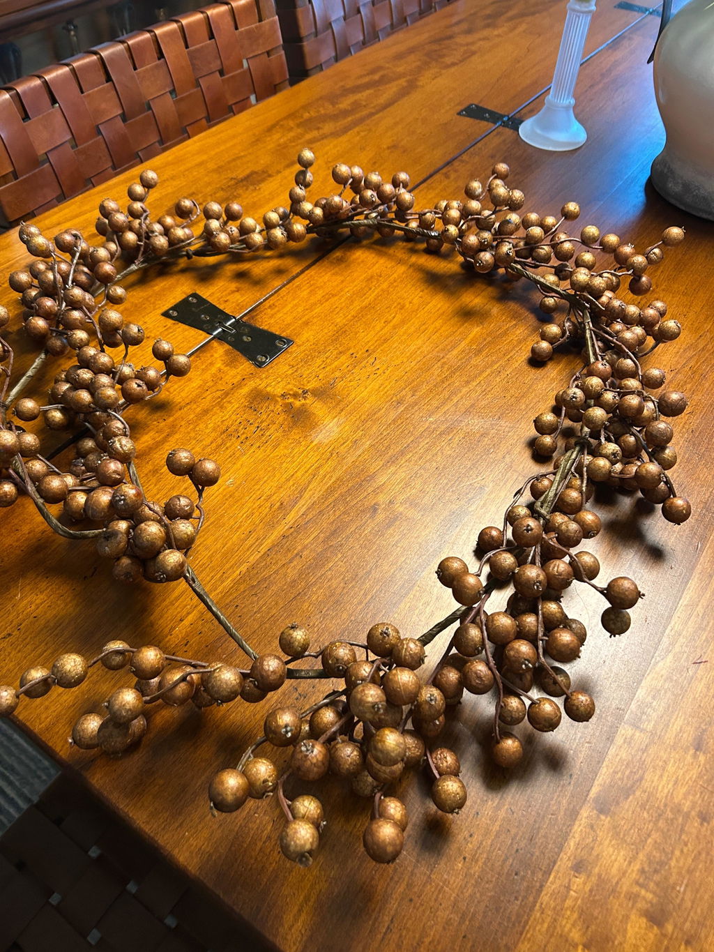 Autumn Butternut Brown Crabapple Faux Fall Mantel Garland Thanksgiving Table Runner or Centerpiece