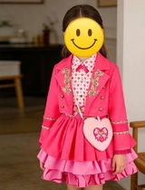 Kinder Mädchen rosa Kleid Descendants Rosa Cosplay-Kostüm für Halloween Karneval und Partys
