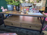 Salontafel met 2 Laden - Verstelbare Poten - 100 cm Breed