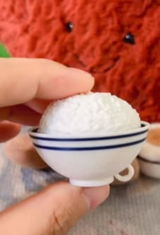 Bowl of Rice with Mini Chopsticks Clicker