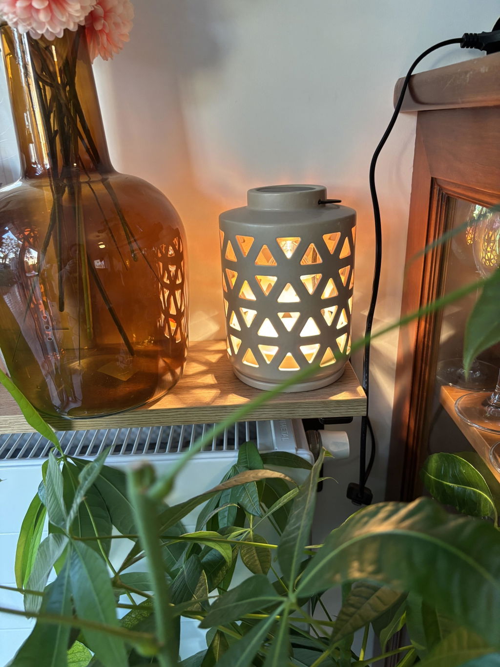 Lampe électrique chauffe-cire CANOPY GEO BEIGE - CANDLE WARMERS®