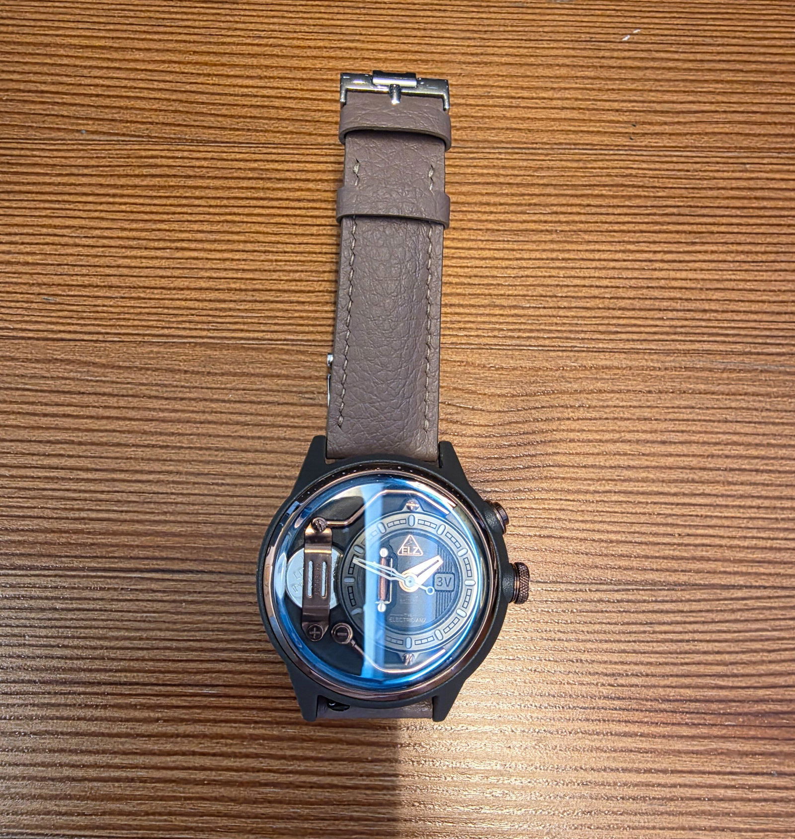 Taupe Rubberised Leather (Togo) Signature Strap - Handcrafted
