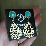 Customized Turquoise Teardrop Earrings
