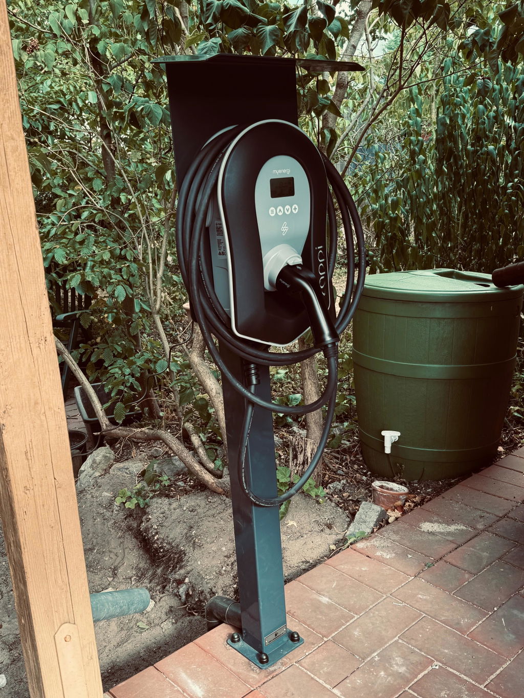Ladesäule passend für Zappi Charger Wallbox mit Dach und Kabelhalter | Ständer | Standfuß | Stele