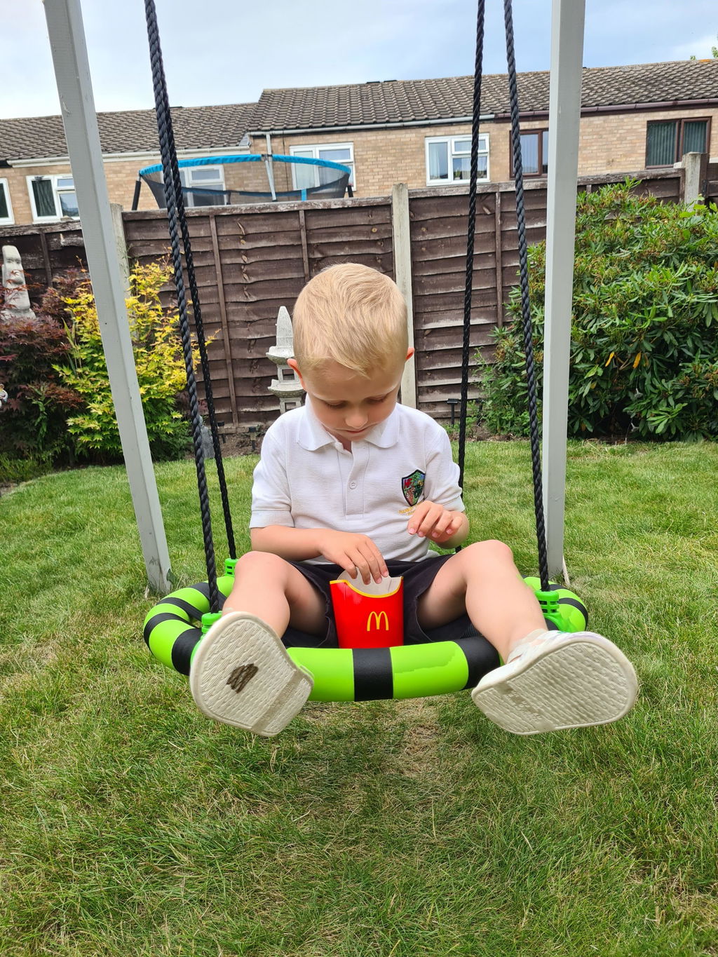60 cm Diameter Kid Nest Swing Seat with Adjustable Ropes for Indoor Outdoor - Black
