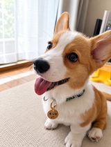 真鍮キーホルダー | QRコード付き犬用迷子札 | アプリ連携