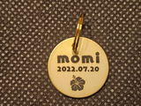 真鍮キーホルダー | QRコード付き犬用迷子札 | アプリ連携