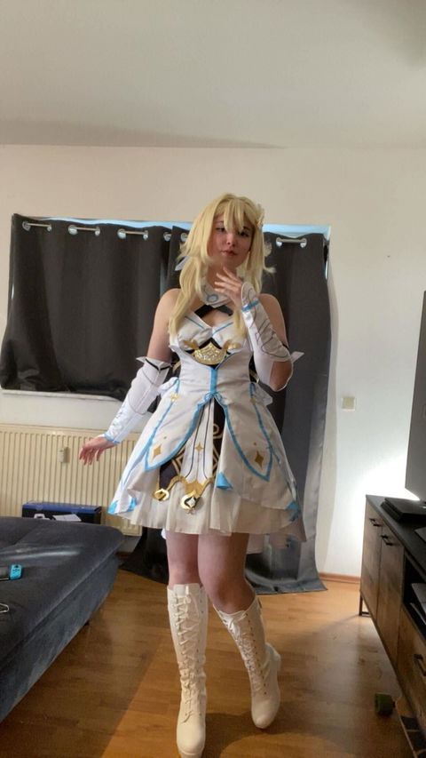 【Ready For Ship】DokiDoki Game Genshin Impact Cosplay Traveler Lumine Wig / Head Accessory Long Blonde Hair Ying As Heaven and Earth Are Made Anew