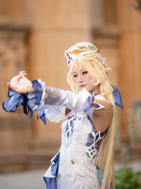 【Partially Ready For Ship】【Crimped Base】DokiDoki Game Genshin Impact Cosplay Nicole Reeyn Wig Long Blonde Hair " N " Song of the Welkin Moon