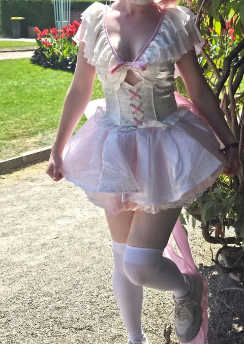 【Ready For Ship】DokiDoki-SR Anime Cosplay Costume Pink White Dress Fateful Symphony Doujin Gown