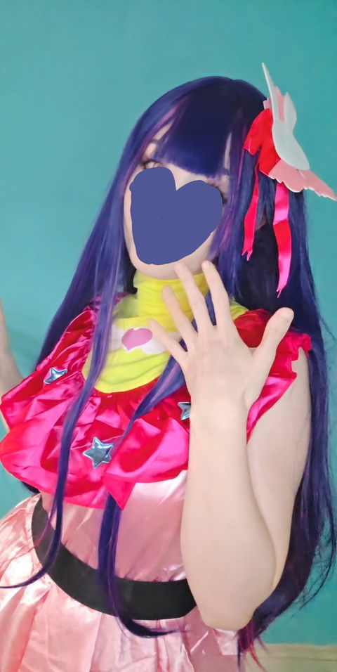 【Ready For Ship】DokiDoki Anime Oshi no Ko Cosplay Hoshino Ai Wig / Fake Eyelashes / Head Accessory Long Straight Purple Pink