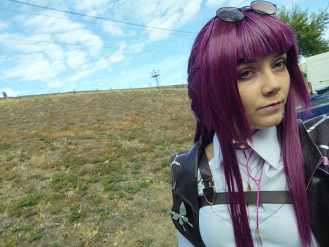 【Ready For Ship】DokiDoki Game Honkai: Star Rail Cosplay Kafka Wig Long Straight Purple Hair / Glasses / Earrings / Ring