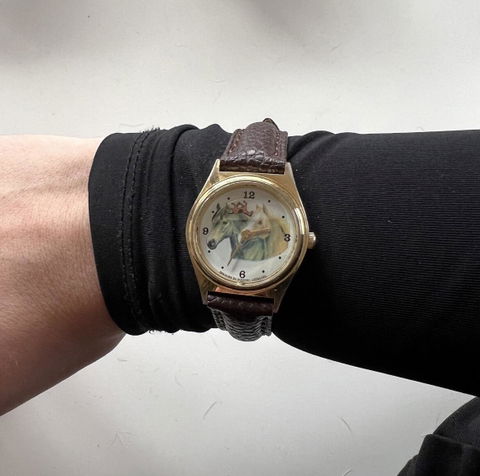 Reloj Valdawn Horse Collection Swiss Movt. Mujer Segundero de Disco 1991