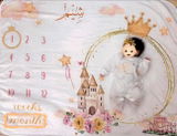 The Princesses Baby Milestone Blanket – Personalized Photo Prop & Gift