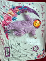 The Moon Baby Milestone Blanket – Personalized Photo Prop & Gift