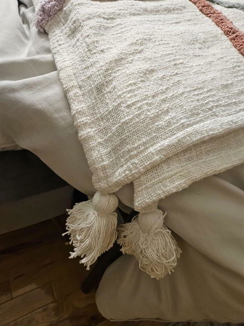 Tufted Boho Cotton Throw Blanket