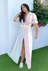Robe Rayures Multicolores