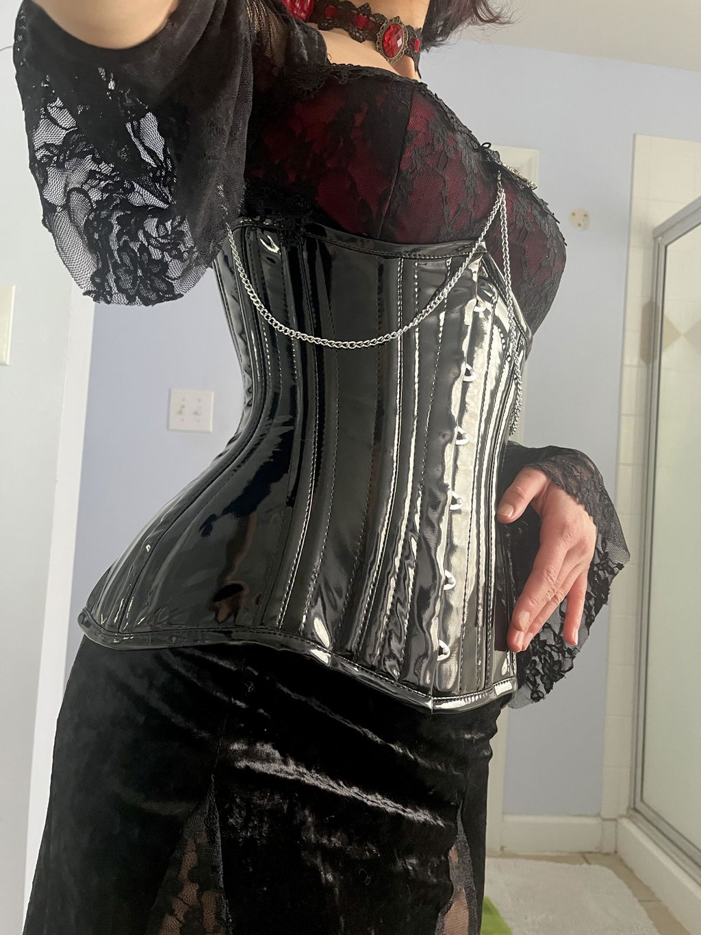 pvc corset dress Extreme Waist – DraculaClothing Size:2XL (Chest size 44