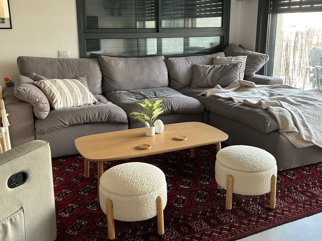 הדום אחסון עגול מעוצב מבד בוקלה דגם Nest