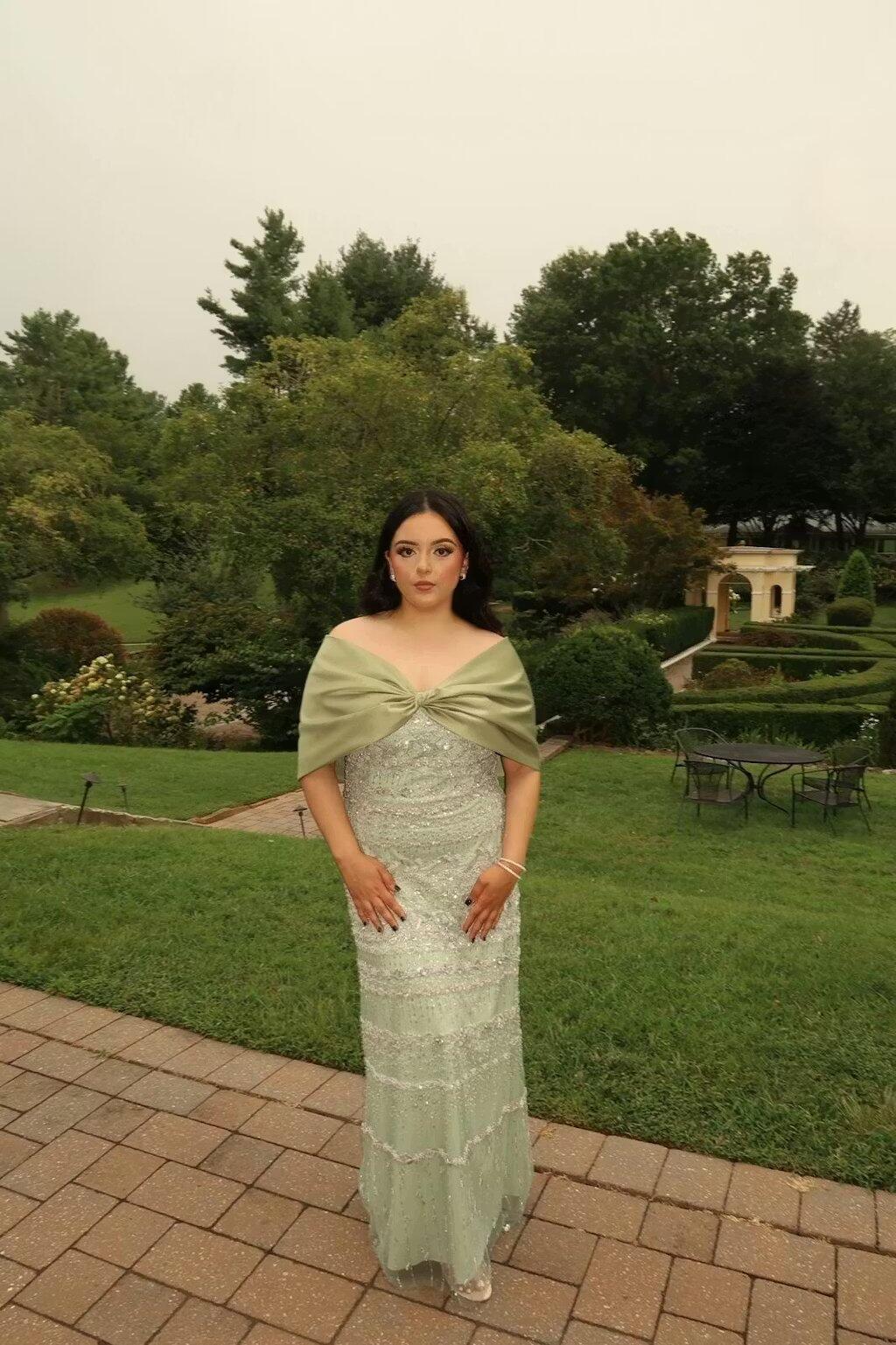 Luxury Dubai Evening Dress with Cape Long Party Gowns SS238B