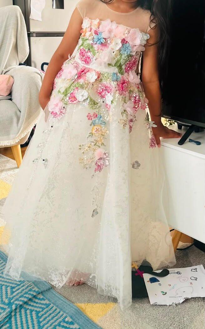 Floral Luxury Long Girl Dress for Princess Birthday Pageant J292A