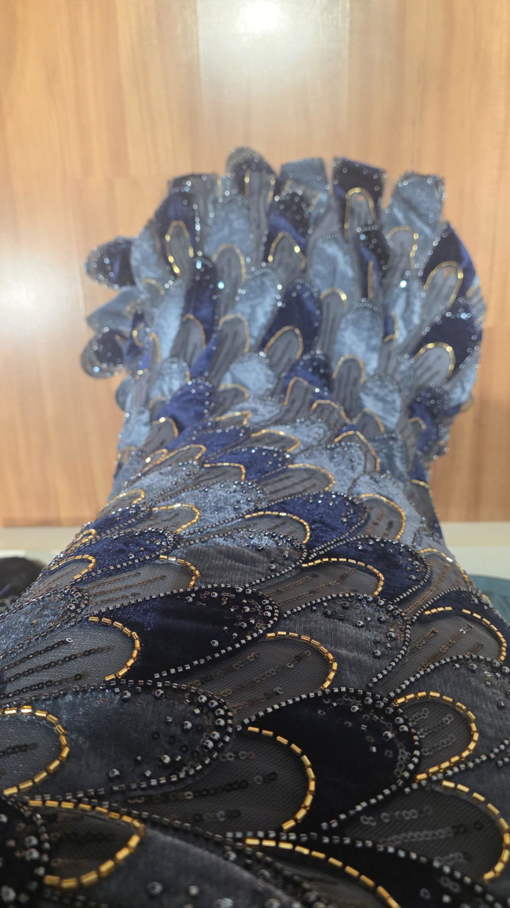Strapless Floral Beaded Mermaid Prom Evening Dress with Shawl SS617