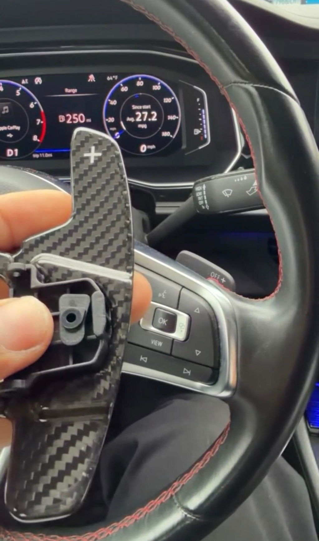 VW MK7 Carbon Fiber Replacement Paddle Shifters (SE7EN)
