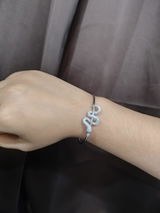 Silver Colour Snake Open Cuff Bracelet