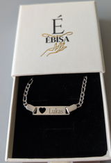 Gravierbares Baby/Kind Armband mit Herzausschnitt