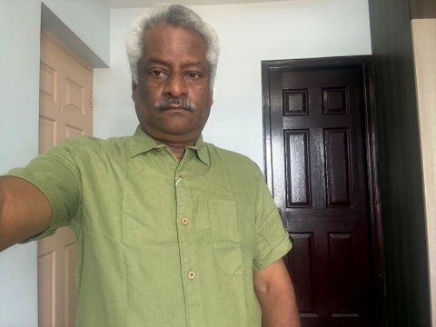 Customer photo of Regal Olive Men Hemp Half Sleeve Shirt