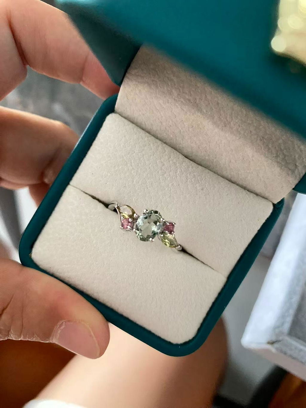 Ellara - Oval Cut Natural Tourmaline Engagement Ring