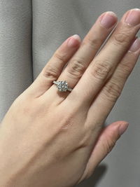 Diana Round Solitaire Pave Moissanite Ring (6 Prong)