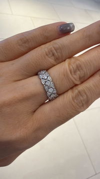 Scallop Mosaic Moissanite Ring