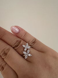 Double Cluster Marquise Moissanite Ring
