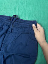 Navy Blue Organic Cotton Narrow Pants
