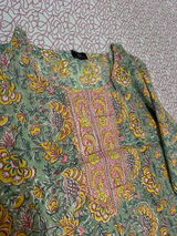 Tea Green Organic Cotton Straight Kurta