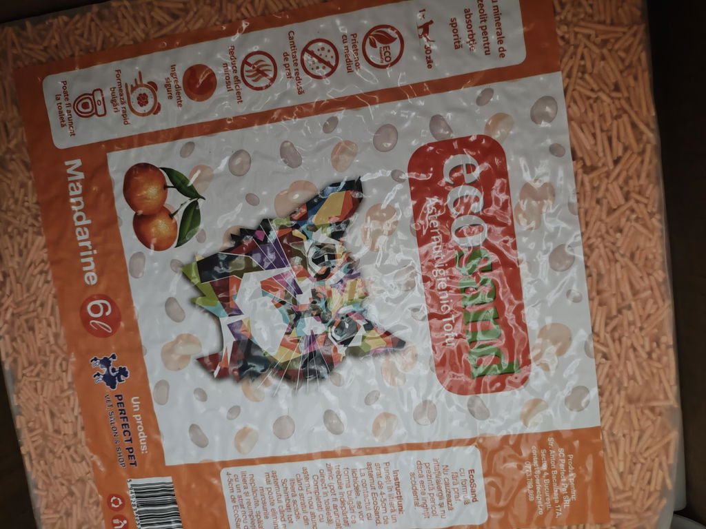 Nisip tofu pisici Ecosand mandarine 6L