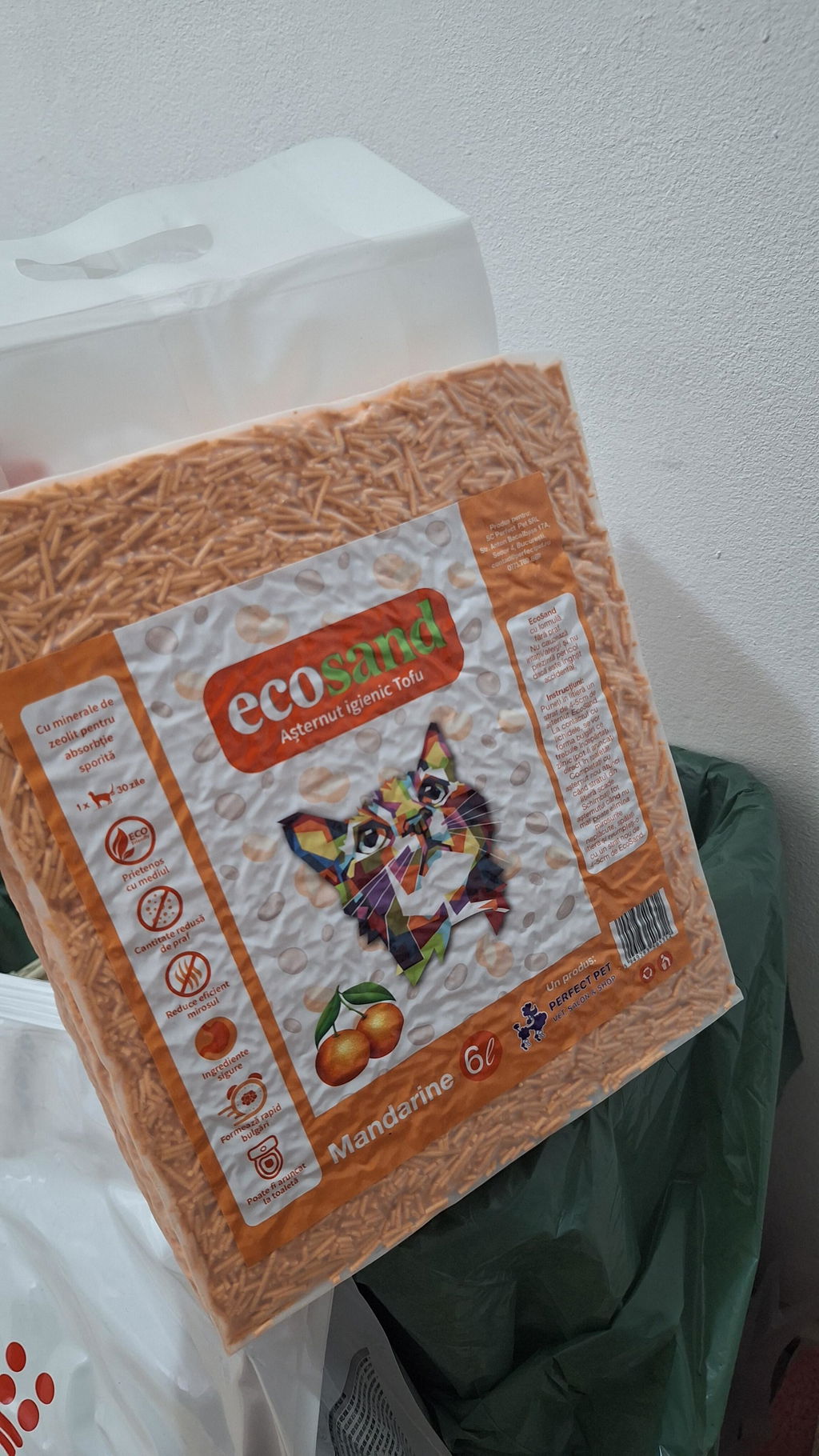 Nisip tofu pisici Ecosand flori de cires 6L