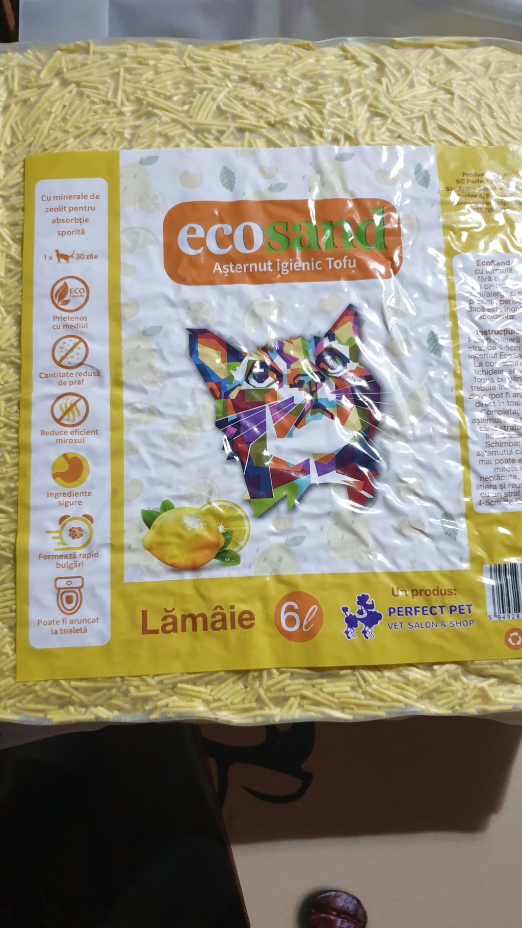Nisip tofu pisici Ecosand ceai verde 6L