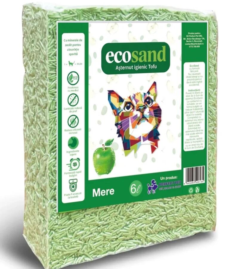 Nisip tofu pisici Ecosand lamaie 6L