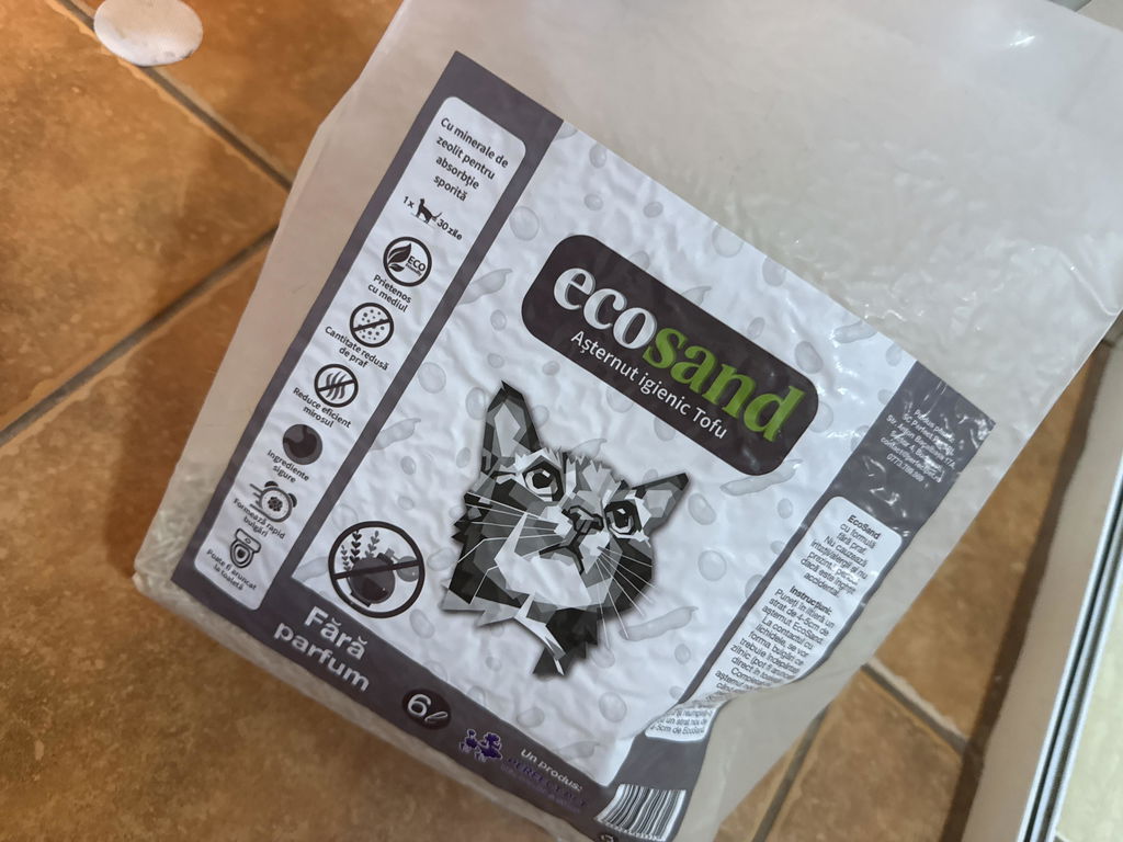 Nisip tofu pisici Ecosand fara parfum 6L