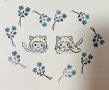 うさねこ スタンプ【ポストカード・ステッカー付き】二人のうさぎちゃん 猫スタンプイチゴの季節シリーズネコ うさぎ 垂れ耳うさぎ手帳付箋 カード作り はんこ
